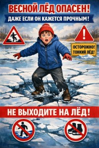 Информационная листовка "Лёд опасен"
